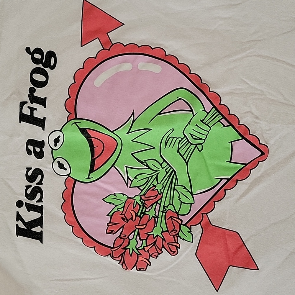 Disney "Kiss A Frog" Kermit The Frog Tshirt L 100% Cotton Like New